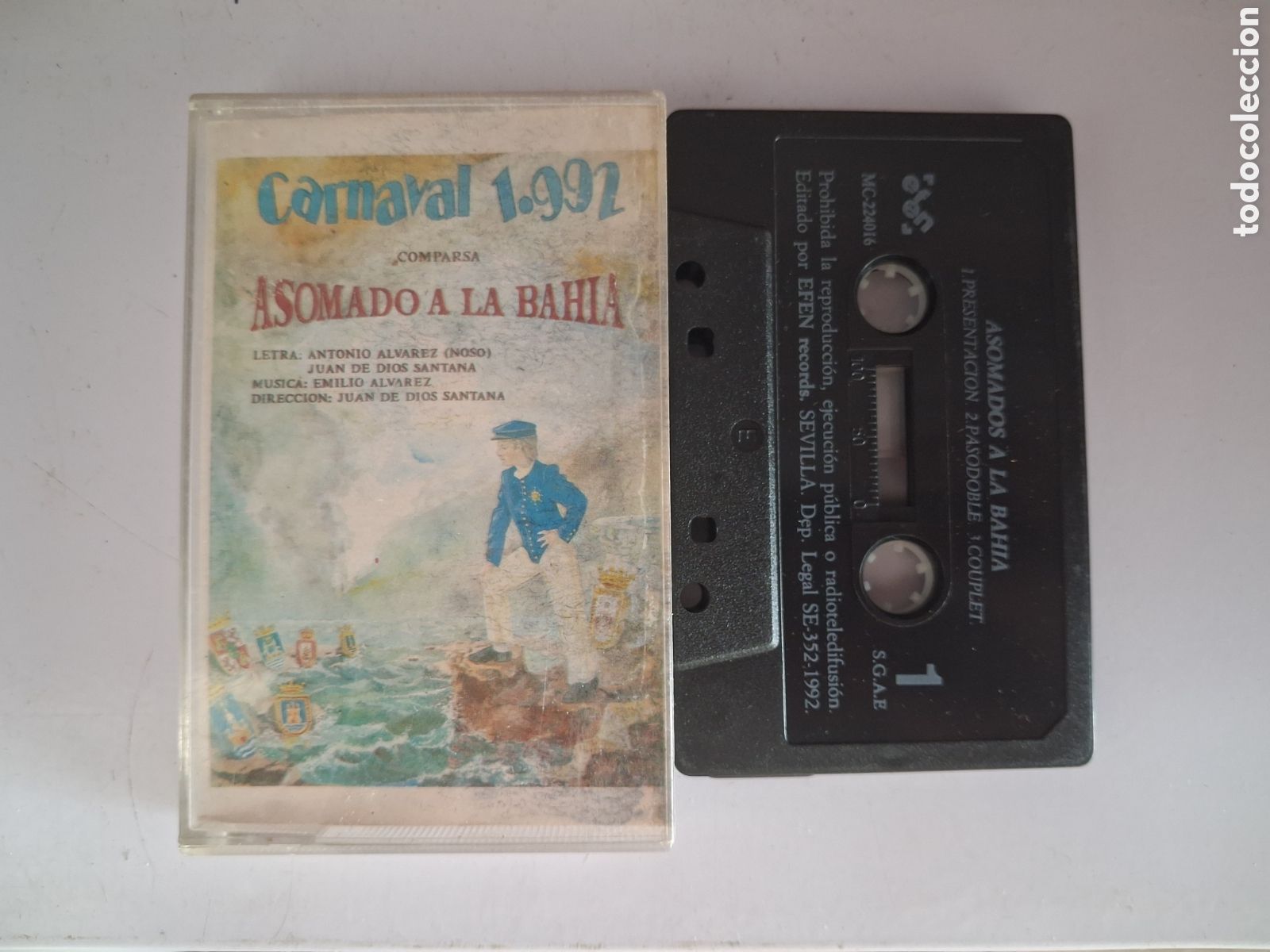 Casetes antiguos: CINTA CASETE CARNAVAL CADIZ COMPARSA ASOMADO A LA BAHIA - NEGRA