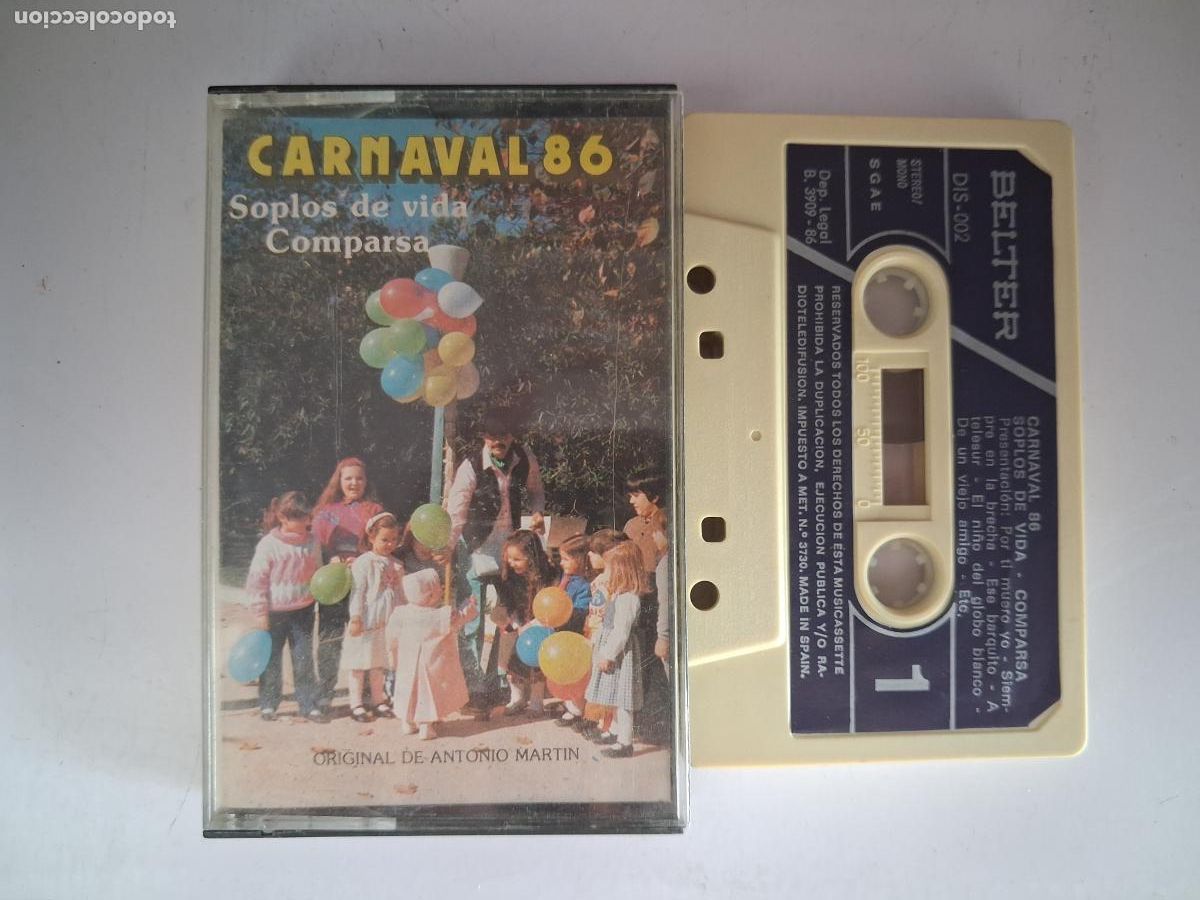 Cassettes Anciennes: CINTA CASETE CARNAVAL CADIZ SOPLOS DE VIDA BELTER