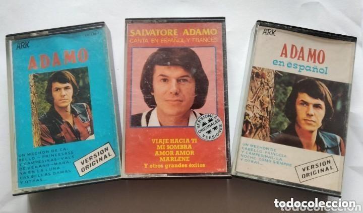 Cassette antiche: 3 cintas Cassette ADAMO - En Espa&ntilde;ol y Frances - Versiones Originales - Amor Amor, la noche...