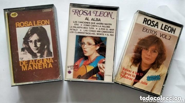Old Cassettes: Lote de 3 cintas Cassette Rosa Leon - Al Alba & Exitos Vol.2 & De Alguna Manera