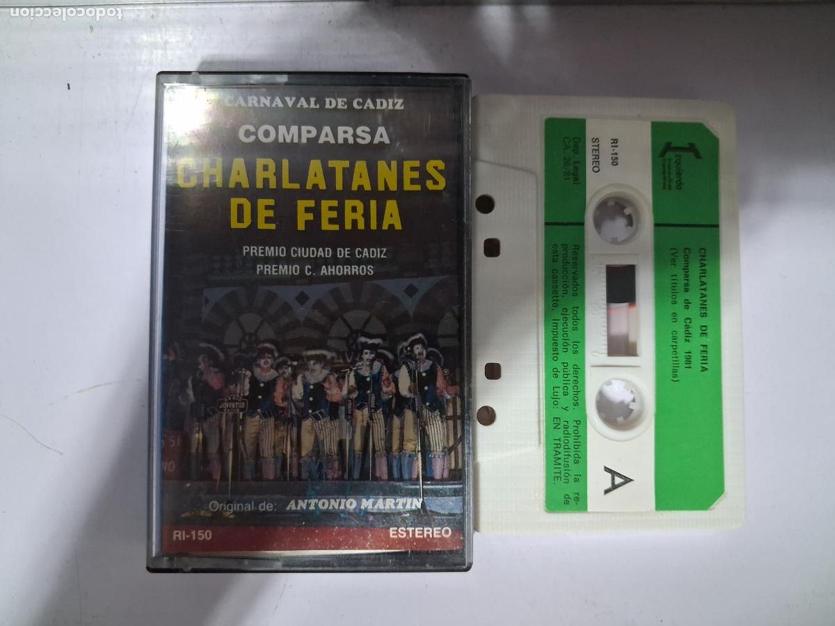 Casetes antiguos: CINTA CASETE CARNAVAL CADIZ COMPARSA CHARLTANES DE FERIA IZQUIERDO