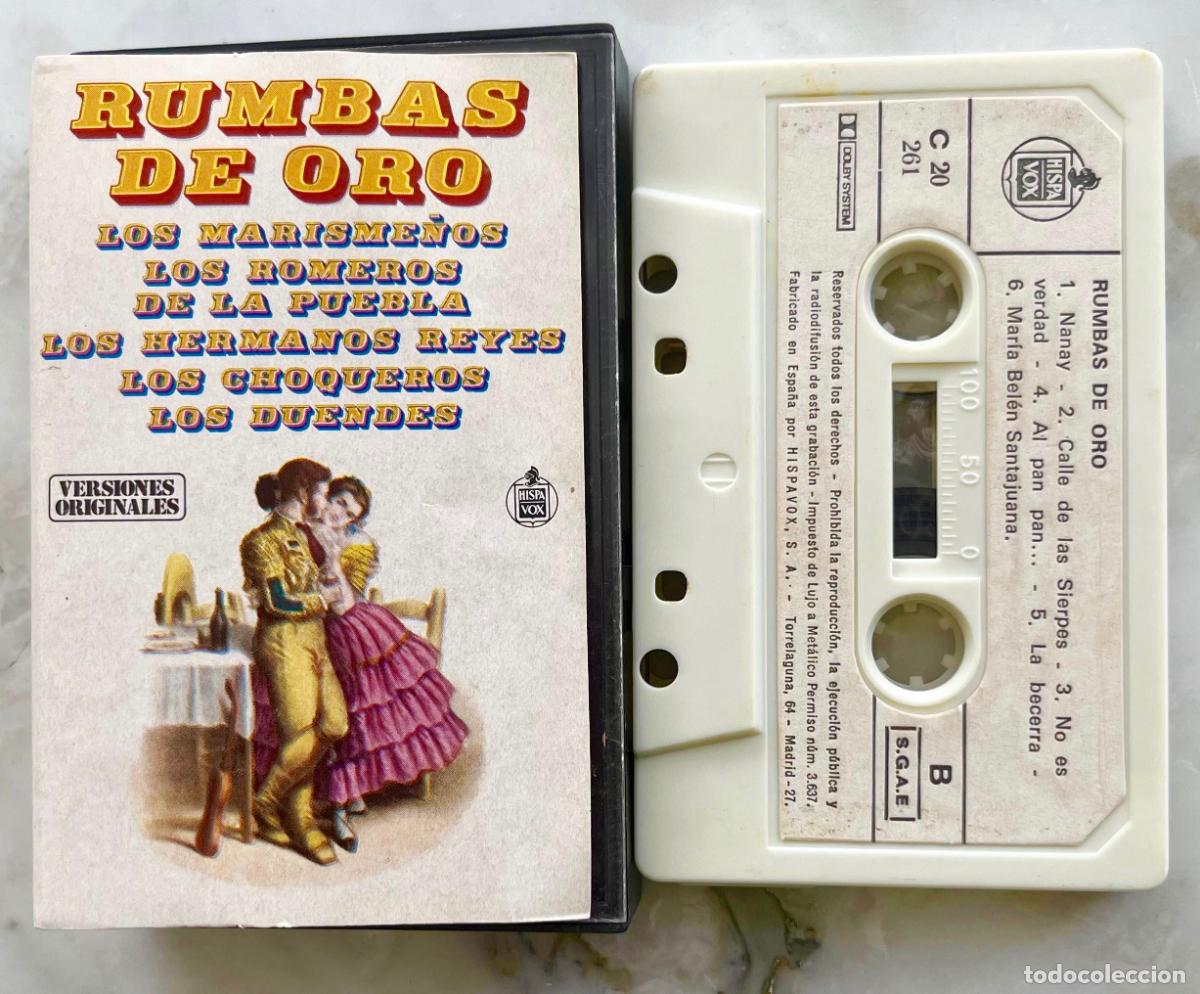 Casetes antiguos: RUMBAS DE ORO. CHIQUEROS. LOS DUENDES. MARISME&Ntilde;OS. ROMEROS DE LA PUEBLA. CASETE