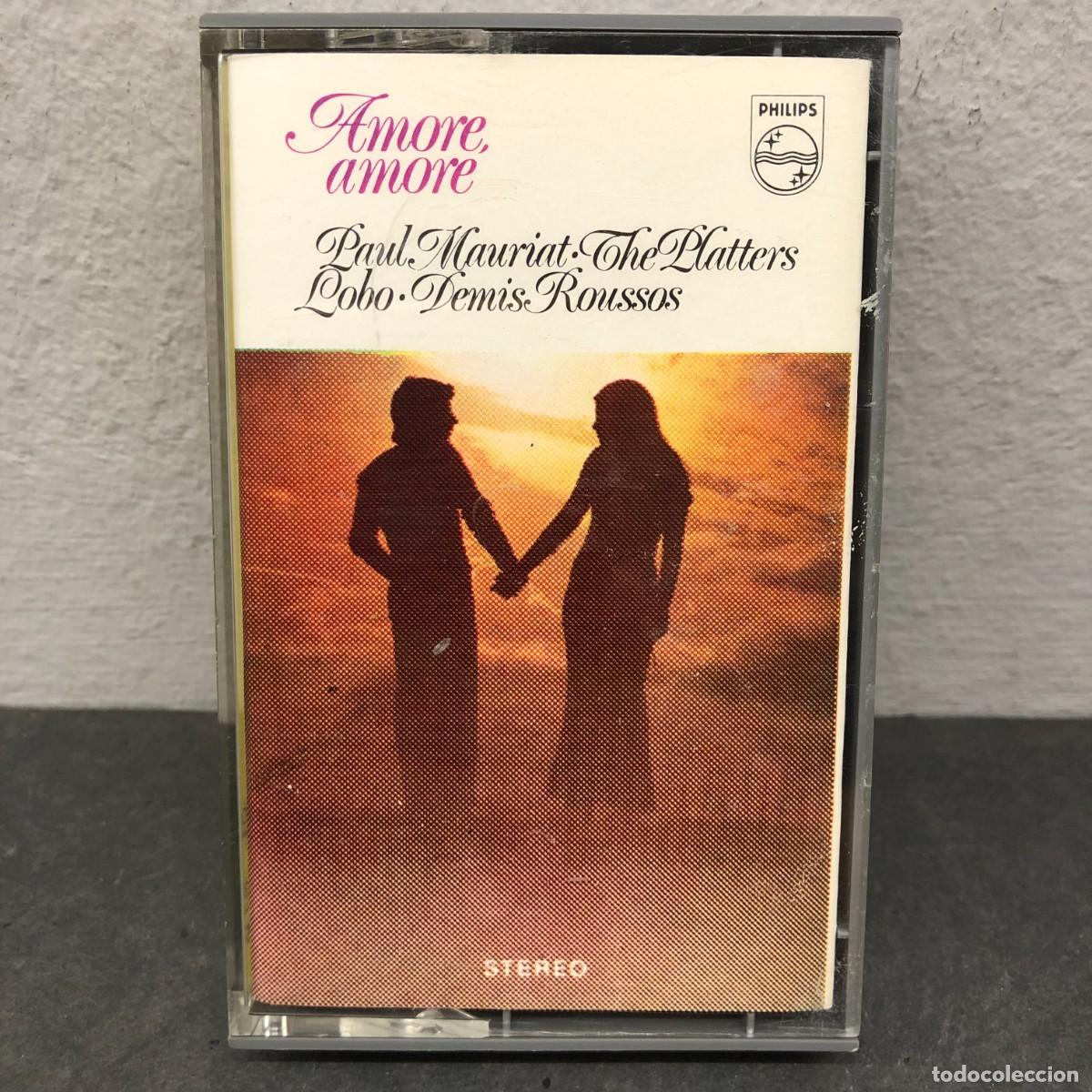 Casetes antiguos: AMORE, AMORE - PAUL MAURIAT - THE PLATTERS - LOBO - DEMIS ROUSSOS - CASSETTE - M&Uacute;SICA / 1038
