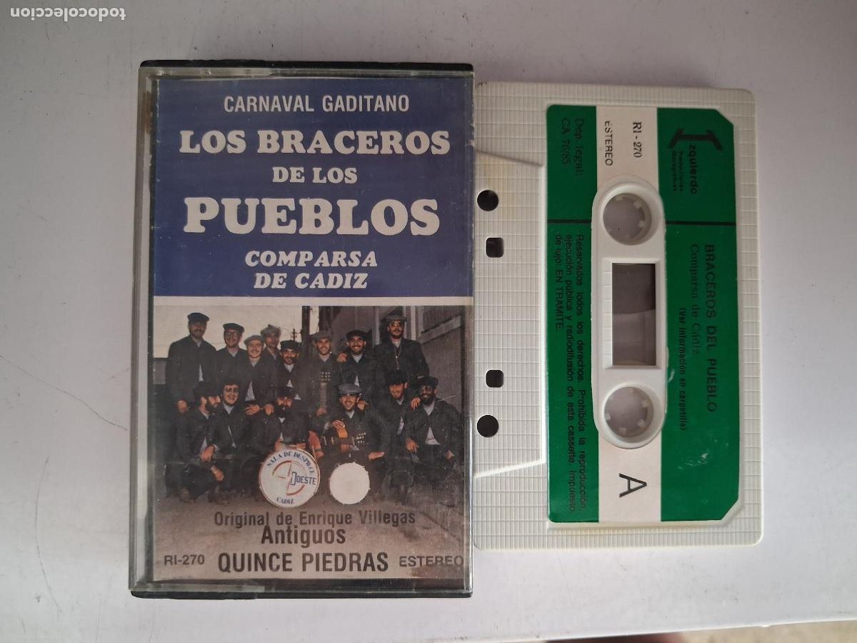 Alte Kassetten: CINTA CASETE CARNAVAL CADIZ LOS BRACEROS DE LOS PUEBLOS