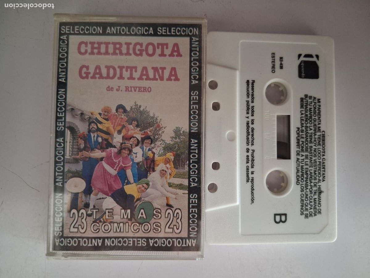 Casetes antiguos: CINTA CASETE CARNAVAL CADIZ ANTOLOGIA CHIRIGOTA GADITANA JUAN RIVERO