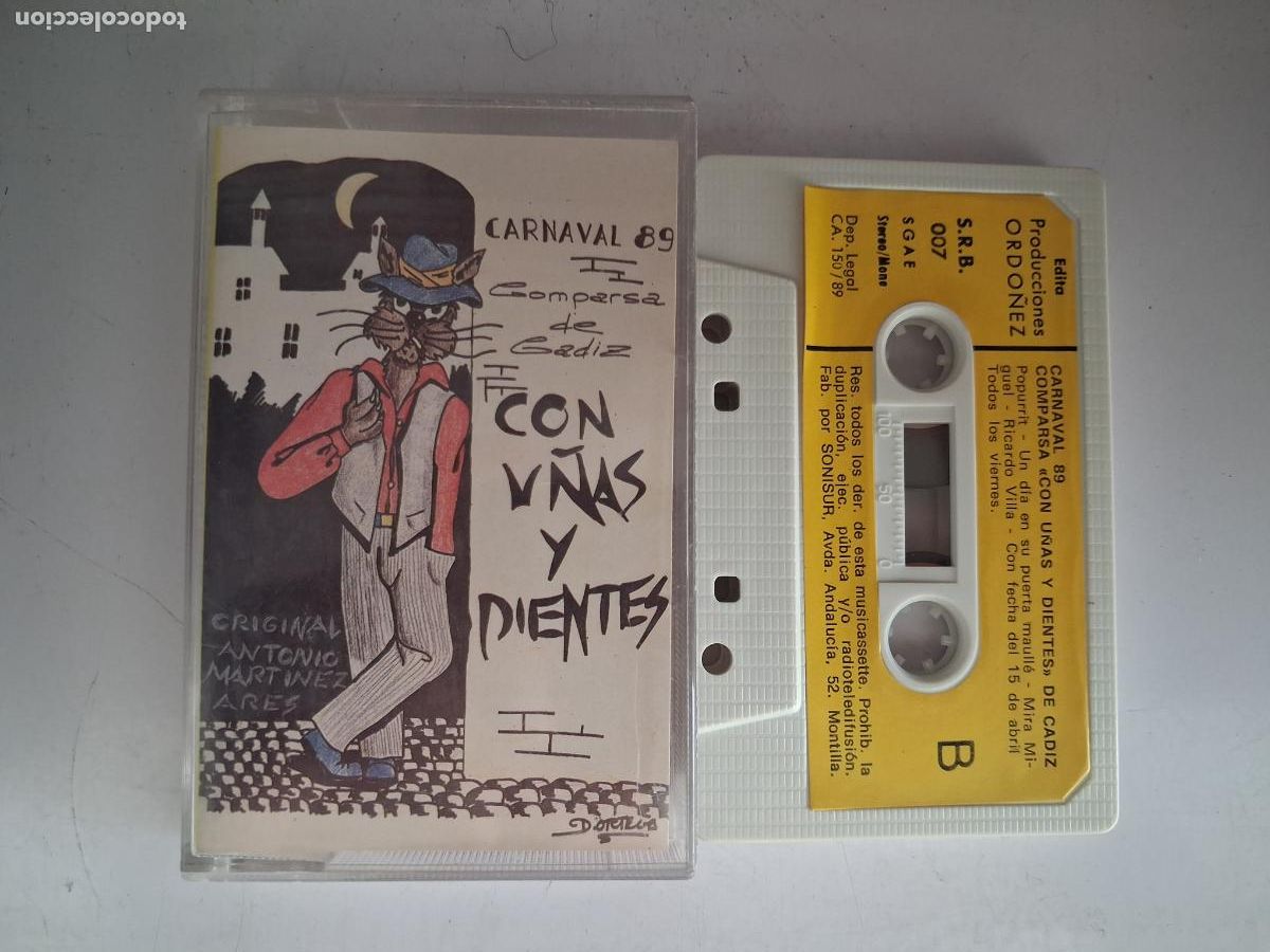 Old Cassettes: CINTA CASETE CARNAVAL CADIZ CON U&Ntilde;AS Y DIENTES ORDO&Ntilde;EZ - ANTONIO MARTINEZ ARES