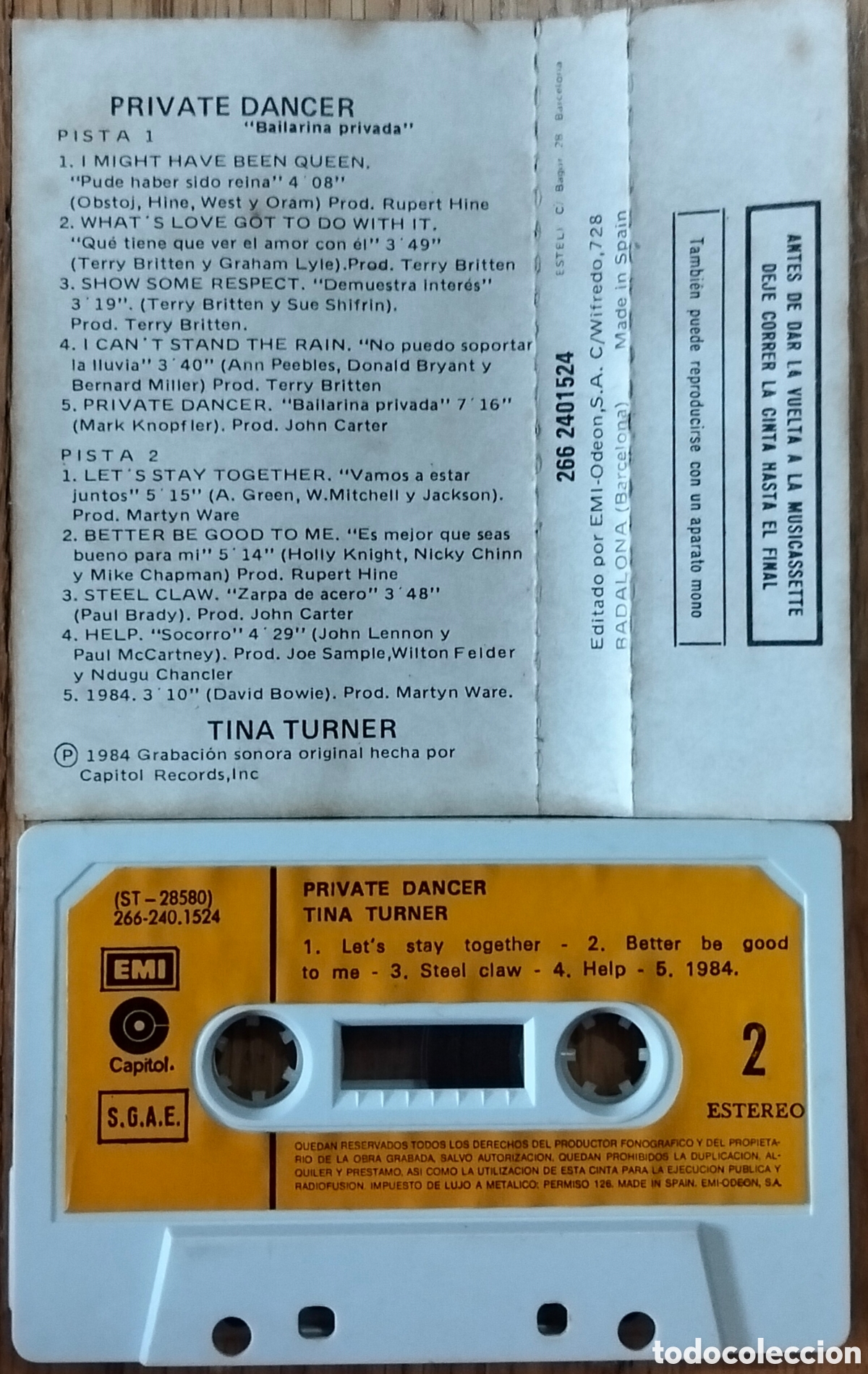 Casetes antiguos: TINA TURNER &rdquo;PRIVATE DANCER&rdquo; CASETE - Foto 2