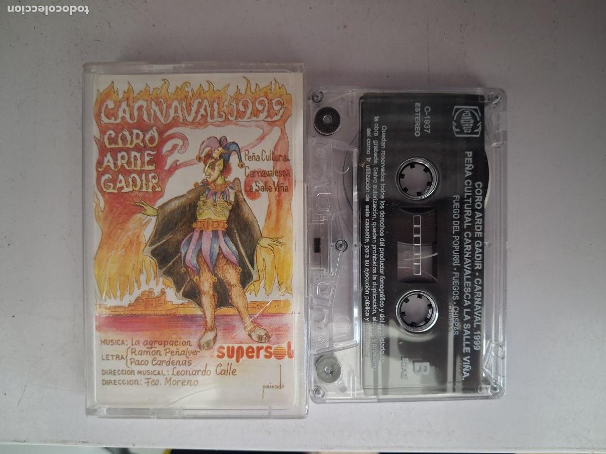 Casetes antiguos: CINTA CASETE CARNAVAL CADIZ CORO ARDE GADIR