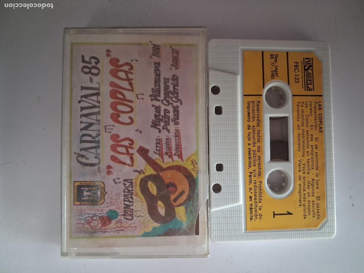 Casetes antiguos: CINTA CASETE CARNAVAL CADIZ CARNAVAL '85 LAS COPLAS