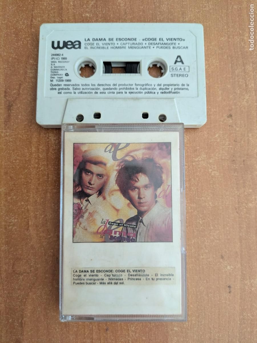 Casetes antiguos: LA DAMA SE ESCONDE. Coge el viento. Wea. A&ntilde;o 1989.
