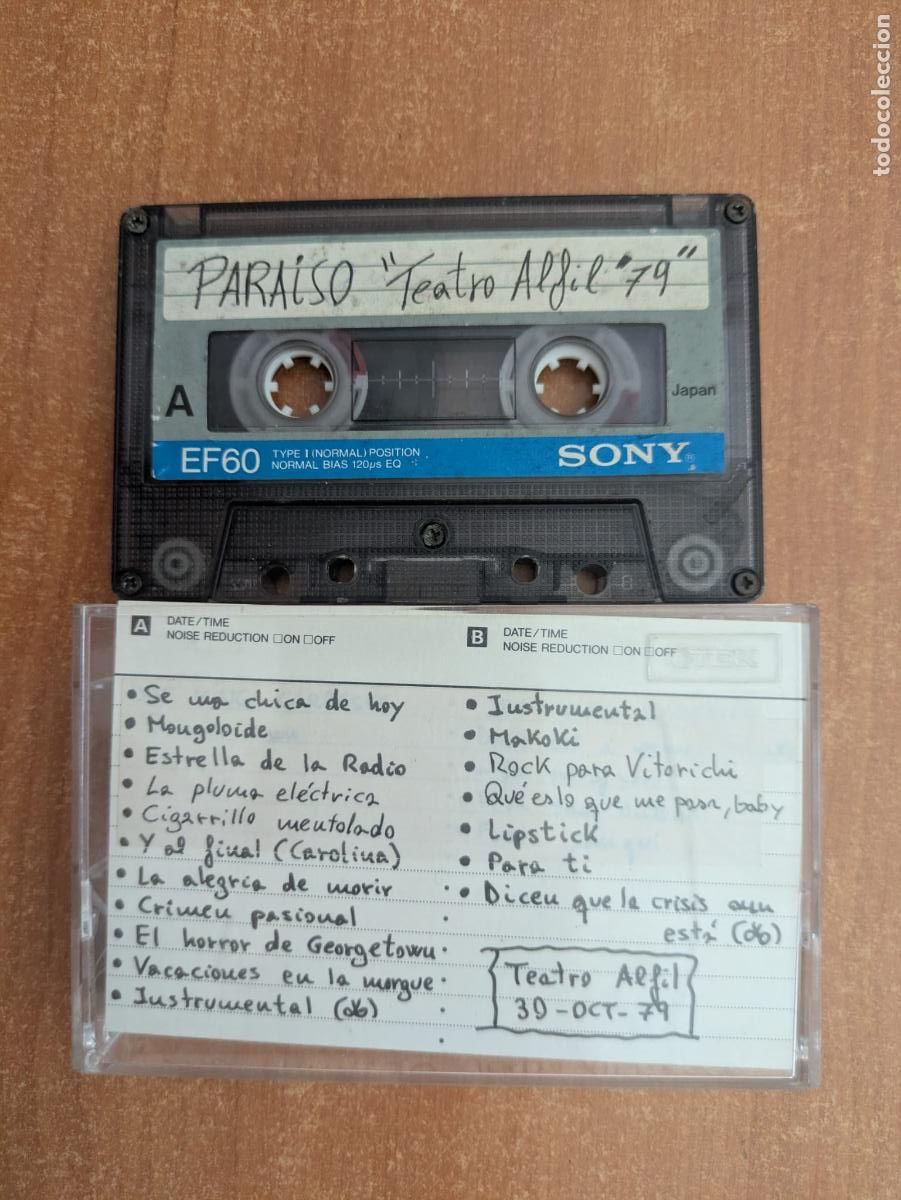 Casetes antiguos: PARAISO. Concierto Teatro Alfil (30-10-79). Directo. Live.