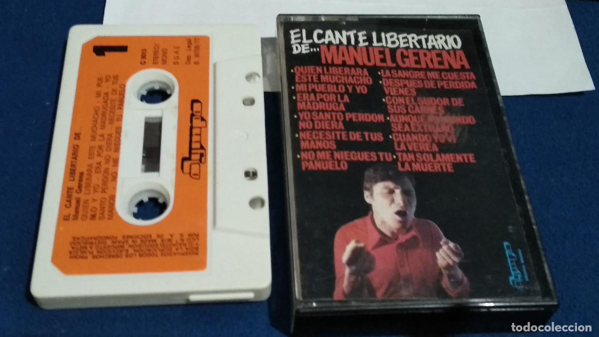 Casetes antiguos: EL CANTE LIBERTARIO DE&hellip; MANUEL GERENA. CASETE CINTA CASSETTE OLYMPO 1977