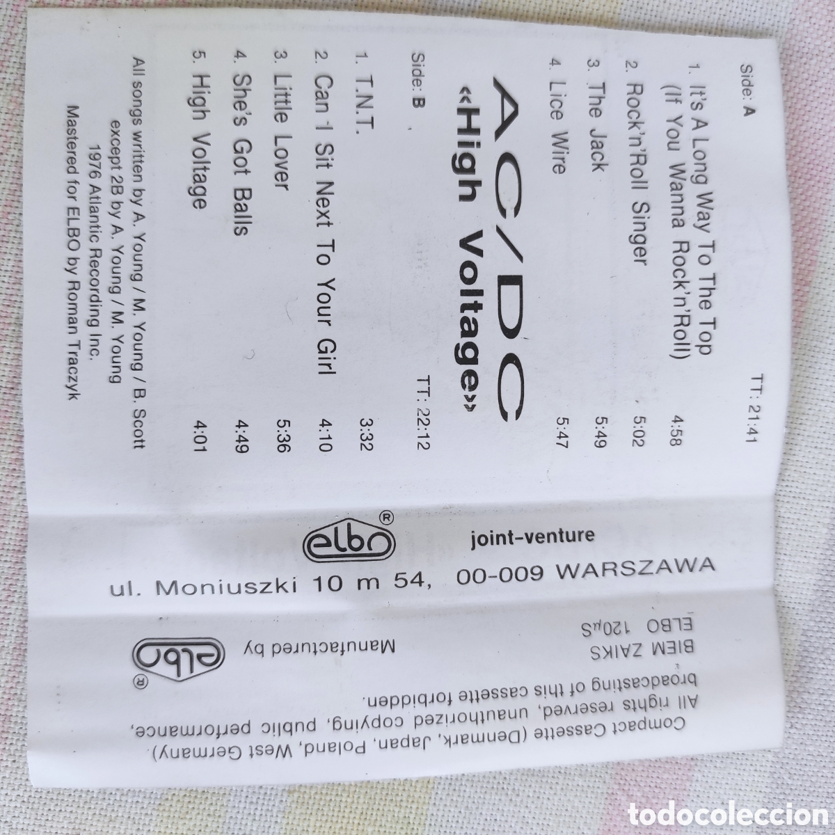 Casetes antiguos: AC/DC &ndash; High Voltage - Foto 3