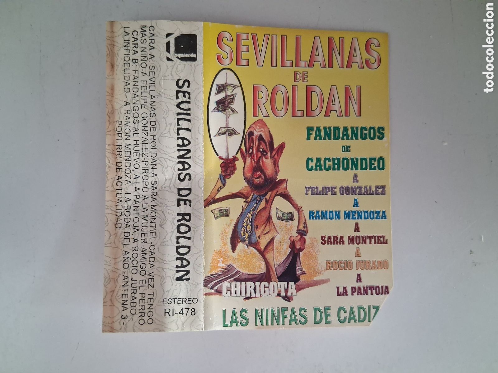 Casetes antiguos: PORTADA CINTA CASETE SEVILLANAS DE ROLDAN CHIRIGOTA LAS NINFAS DE CADIZ