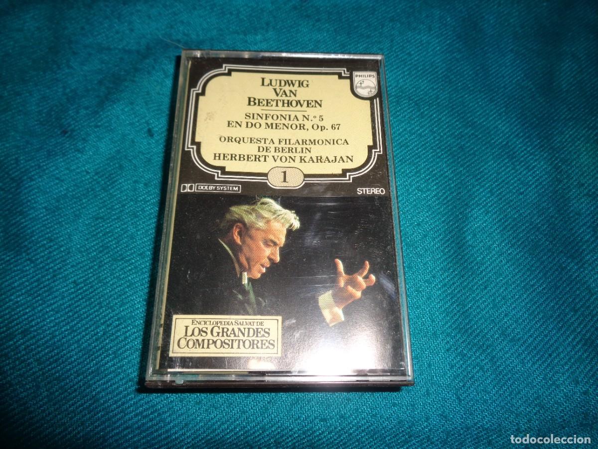 Casetes antiguos: BEETHOVEN. SINFONIA N. 5 EN DO MENOR. GRANDES COMPOSITORES SALVAT N&ordm; 1. CASETE(#)