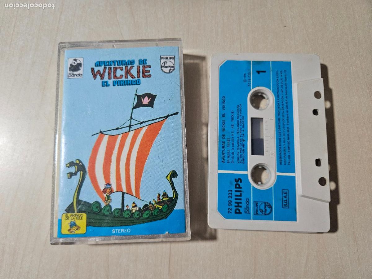 Cassetes antigas: CASETE - AVENTURAS WICKIE EL VIKINGO - - PHILIPS - 1975