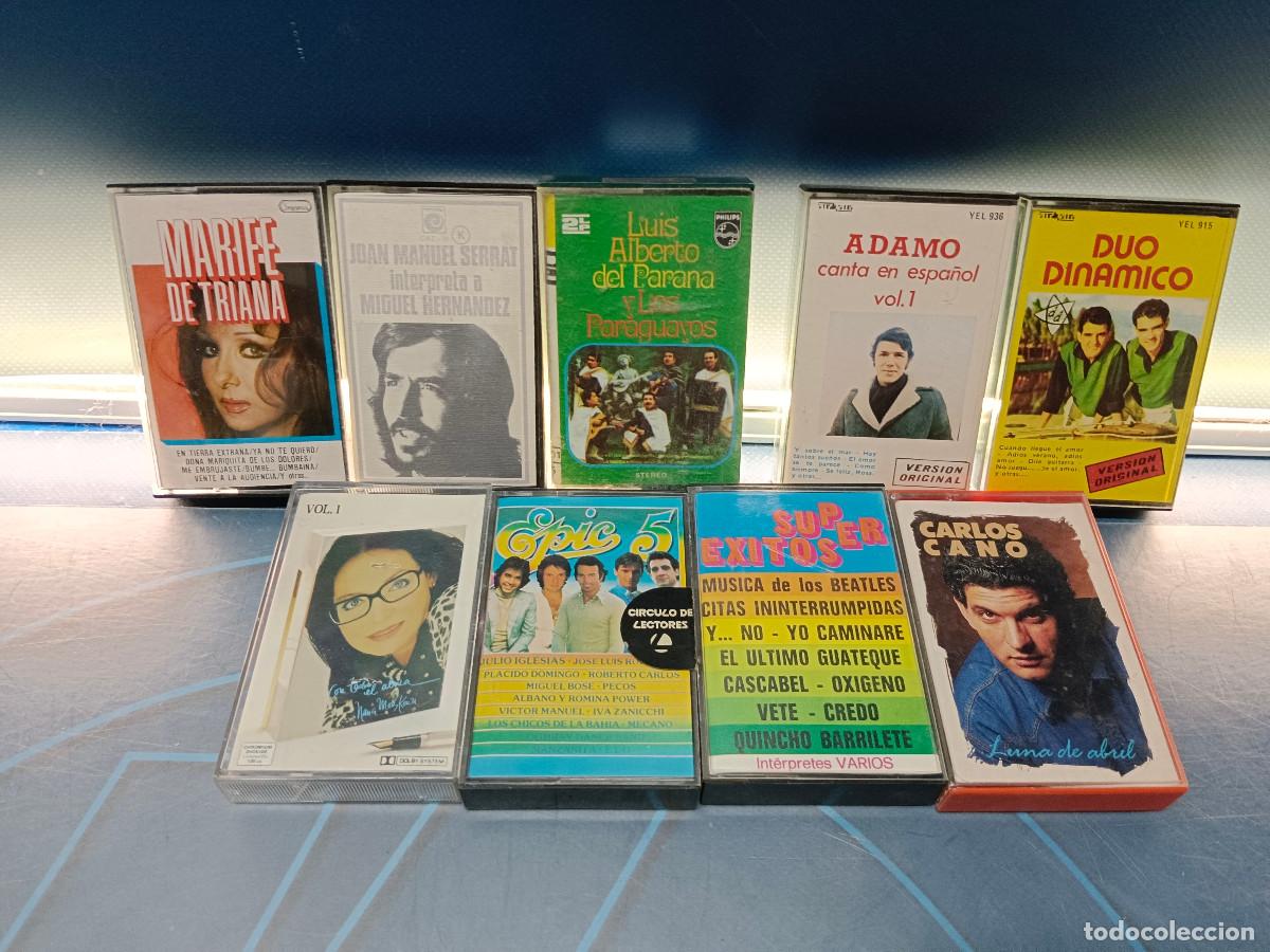 Casetes antiguos: Lote de 9 casetes, casete, Adamo, Duo Dinamico, Epic 5, Carlos cano y mas