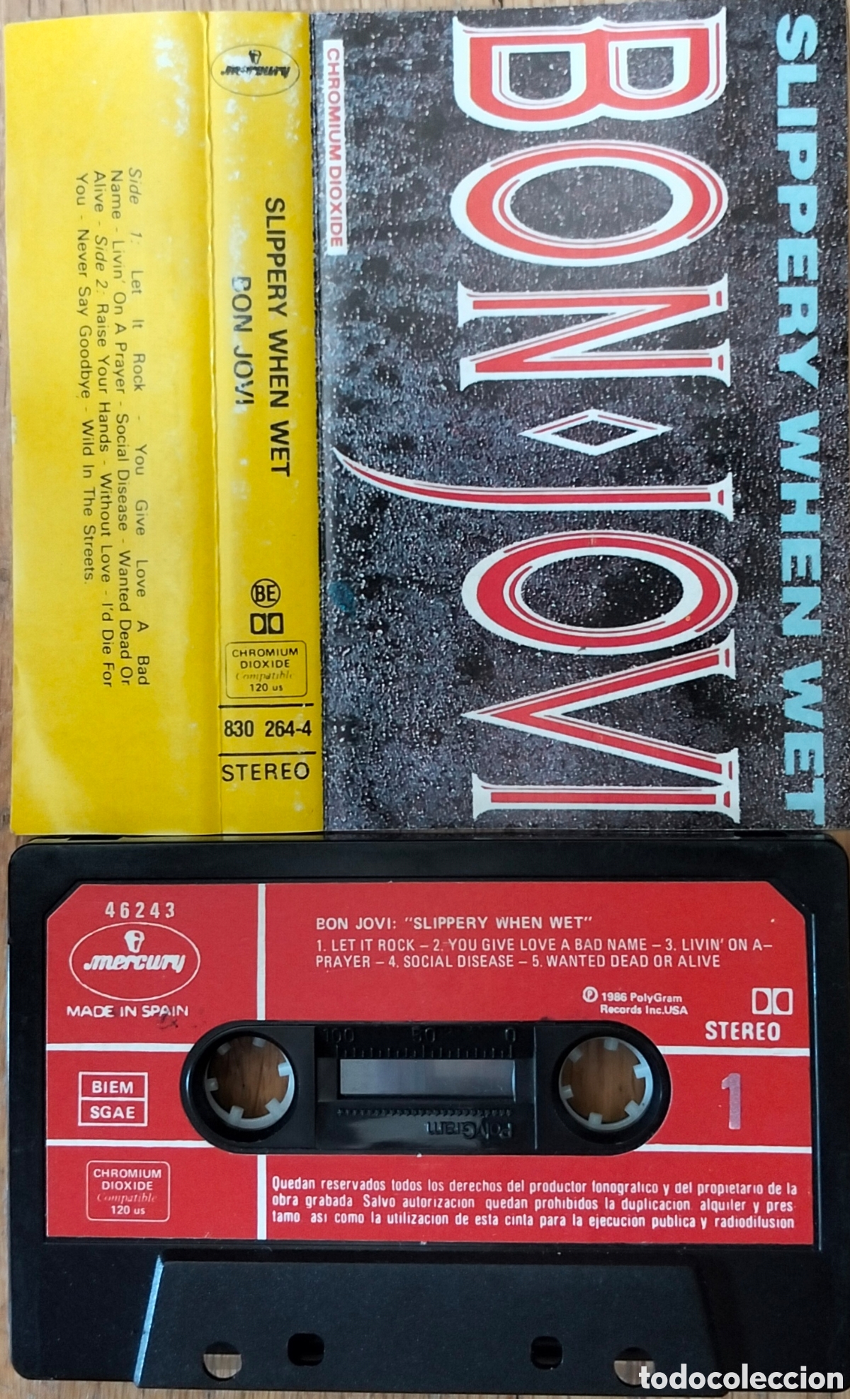 Cassettes Anciennes: BON JOVI &rdquo;SLIPPERY WHEN WET&rdquo; CASETE