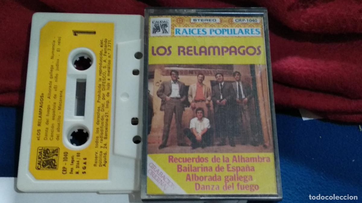 Casetes antiguos: LOS RELAMPAGOS / RAICES POPULARES - 1980 CAUDAL CASETE CINTA CASSETTE M&Uacute;SICA POP ROCK