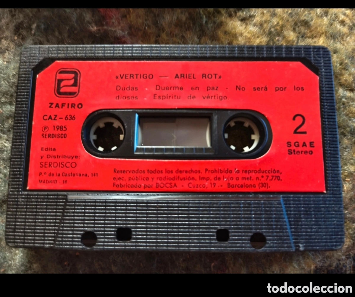 Casetes antiguos: Ariel Rot: V&eacute;rtigo cassete 1985 - Foto 3