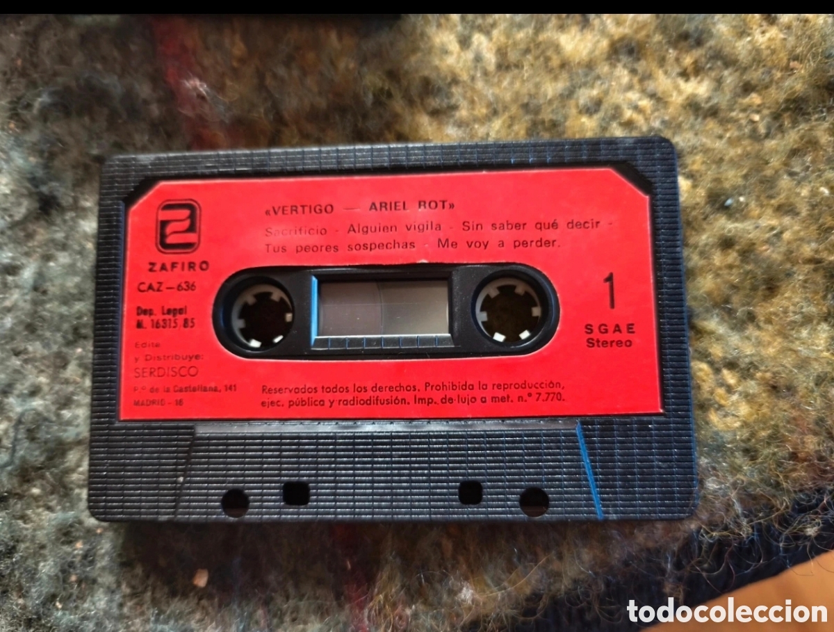 Casetes antiguos: Ariel Rot: V&eacute;rtigo cassete 1985 - Foto 5