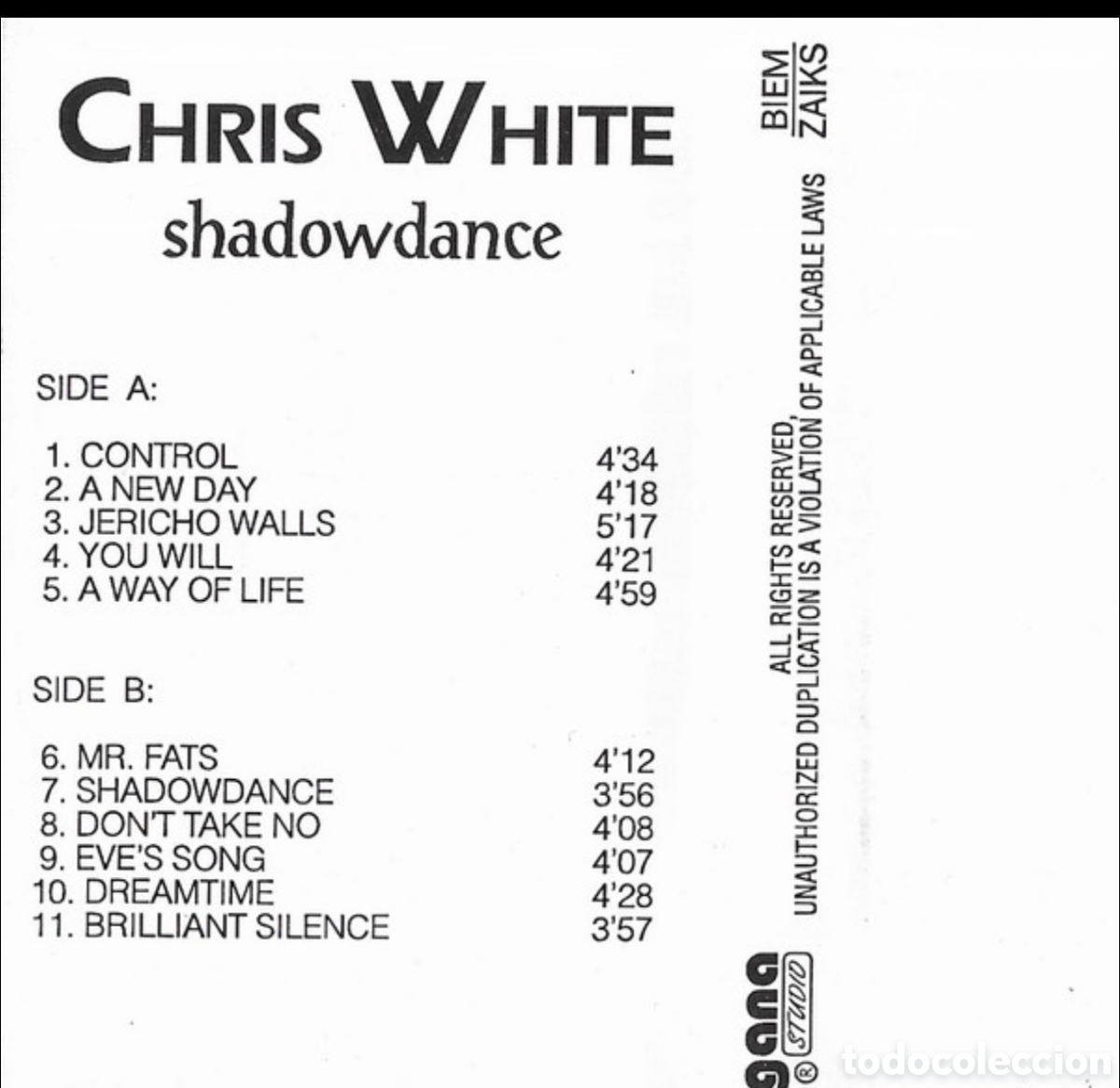 Casetes antiguos: Chris White: Shadowdance - Foto 2