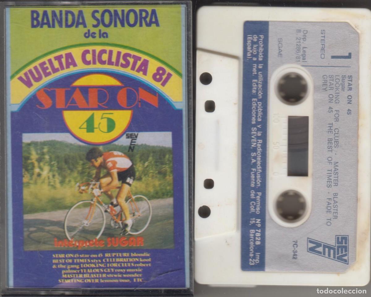 Casetes antiguos: Banda sonora de la Vuelta Ciclista 81 cassette Star on 45 1981 Seven Manolo Garc&iacute;a