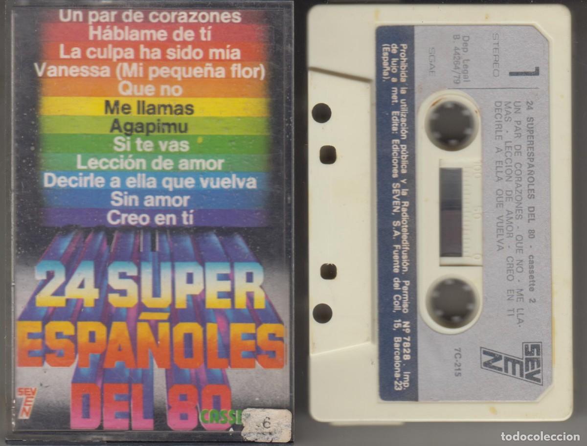 Casetes antiguos: 24 S&uacute;per Espa&ntilde;oles del 80 cassette 1979 Seven Manolo Garc&iacute;a