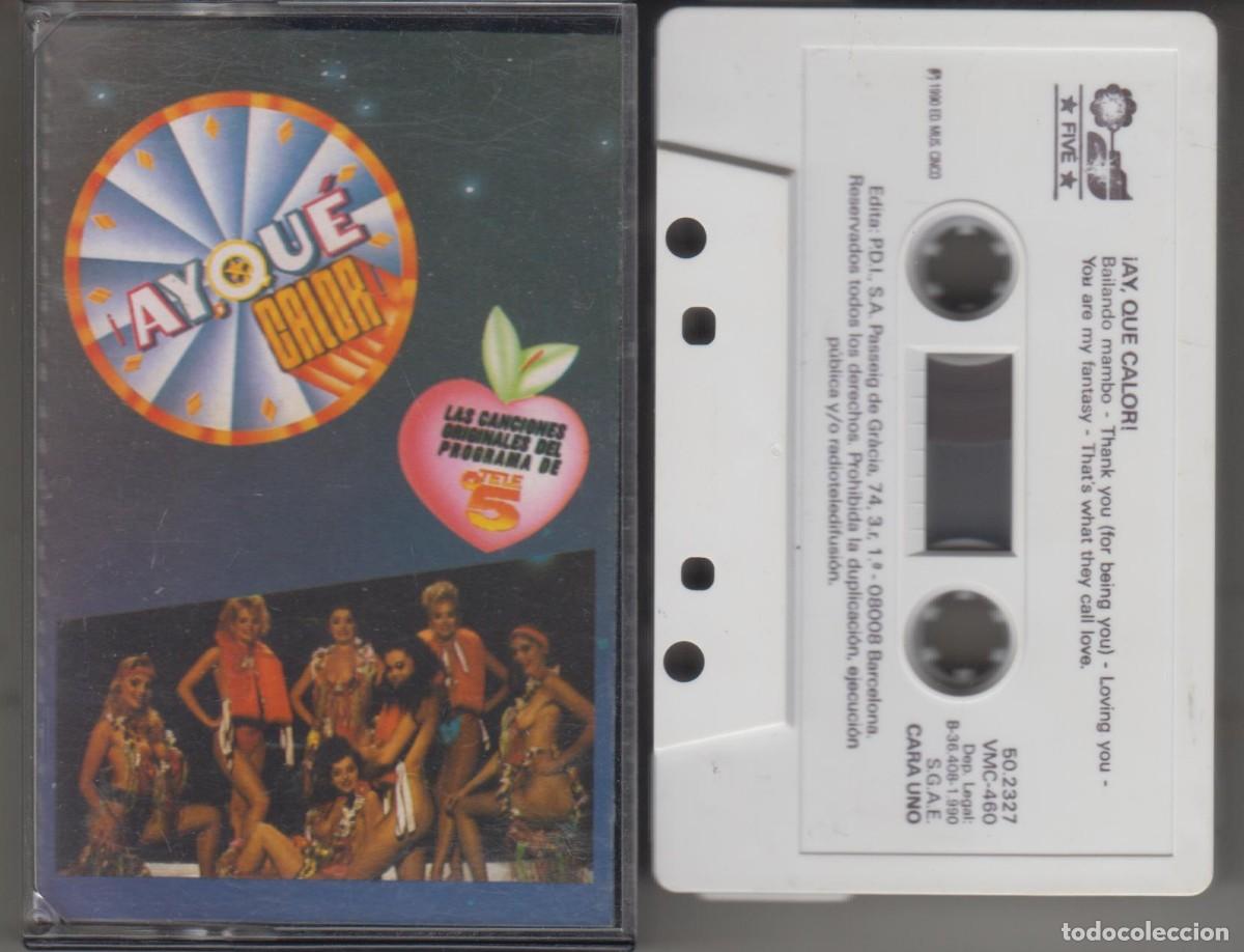 Casetes antiguos: Ay qu&eacute; calor cassette Tele 5 Bailando Mando y Otros &Eacute;xitos del programa 1990