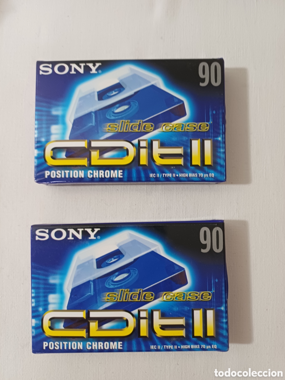 Casetes antiguos: Casette cassette cassete Sony lote de 2 en slide case CDiT II high bias 90 minutos PRECINTADO