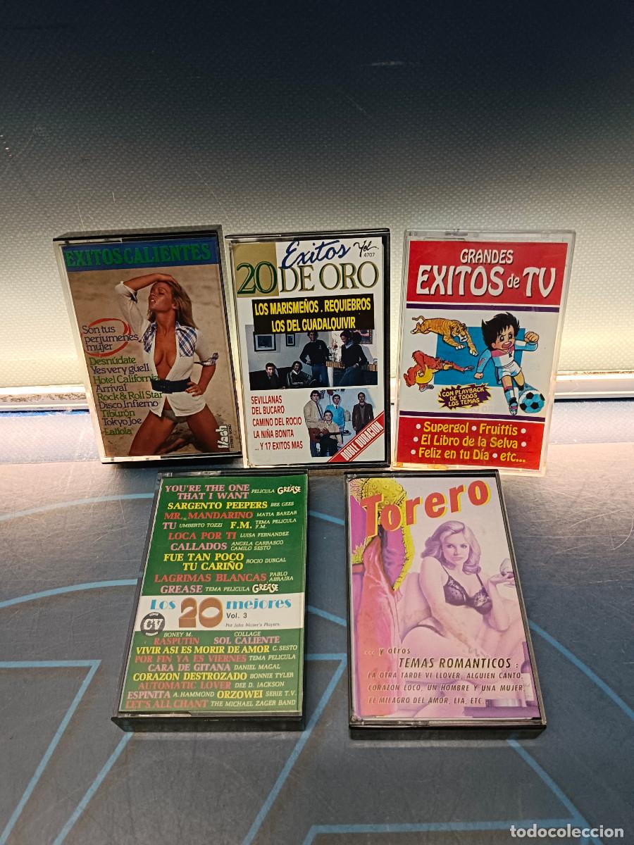 Casetes antiguos: 5 cintas de casete: Grandes &Eacute;xitos de los 80 y 90 Espa&ntilde;a.