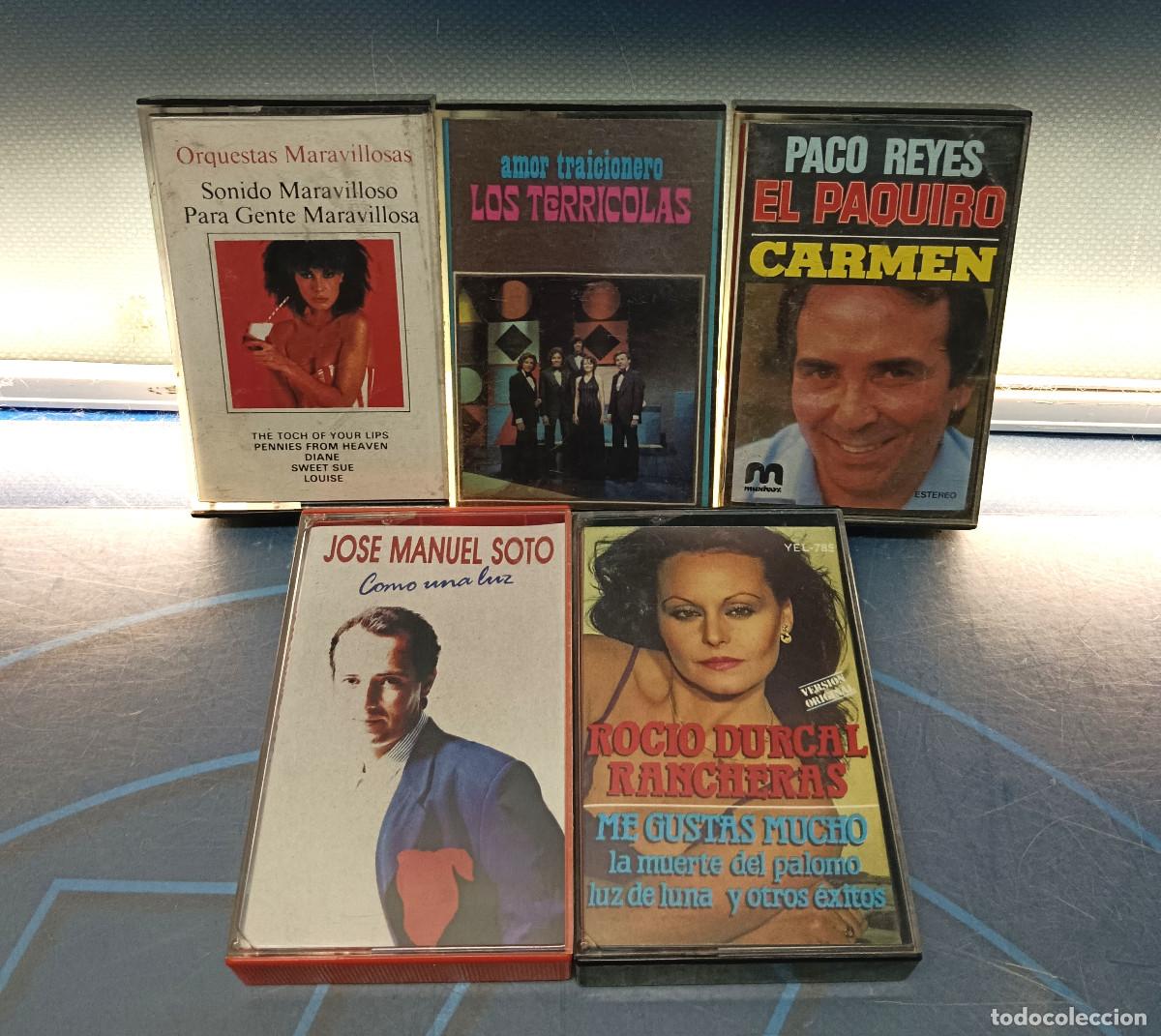 Casetes antiguos: 5 cintas de casete: M&uacute;sica variada espa&ntilde;ola a&ntilde;os 90.