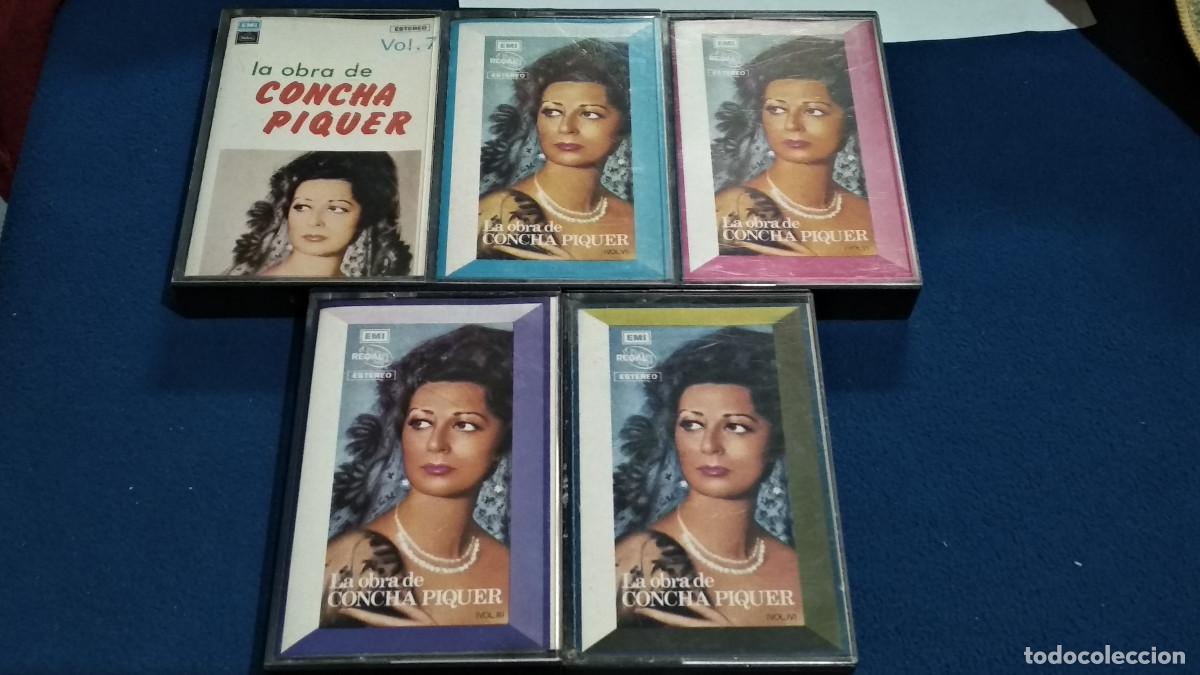 Casetes antiguos: LA OBRA DE CONCHA PIQUER VOL III, IV, V, VI Y 7 - 1975 /78 EMI - 5 CASETES CINTAS CASSETTES