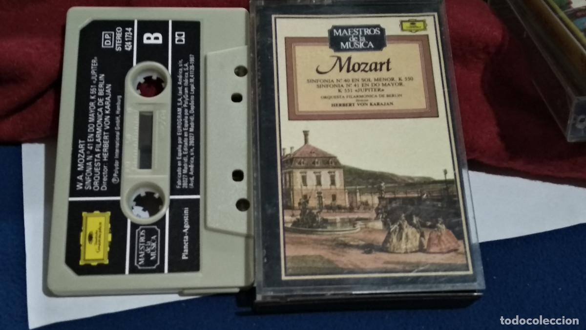 Casetes antiguos: MAESTROS DE LA M&Uacute;SICA MOZART SINFONIA 40 EN SOL MENOR K 350 41 DO MAYOR K 551 J&Uacute;PITER KARAJAN CASETE