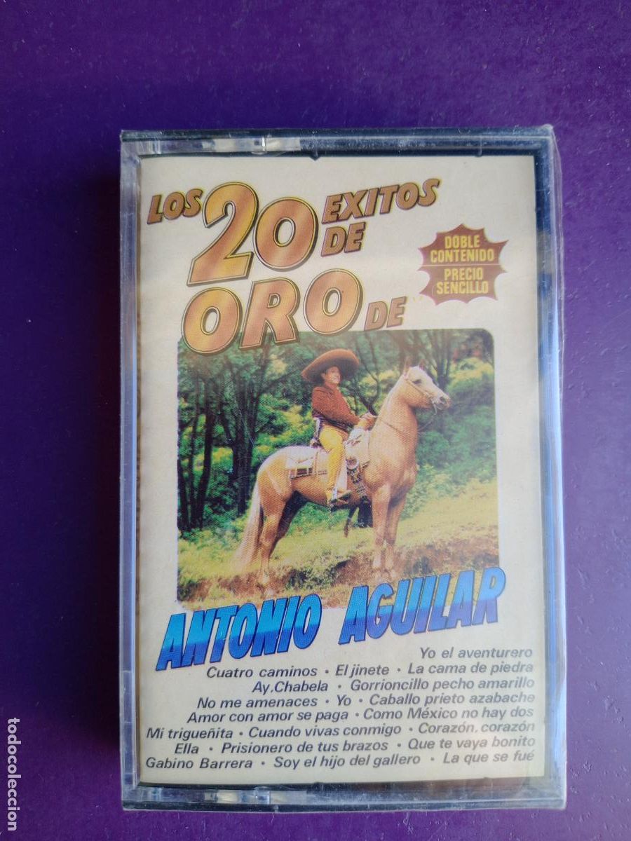 Casetes antiguos: ANTONIO AGUILAR - 20 EXITOS DE ORO - CASETE BELTER PRECINTADA - MEXICO RANCHERAS CORRIDOS