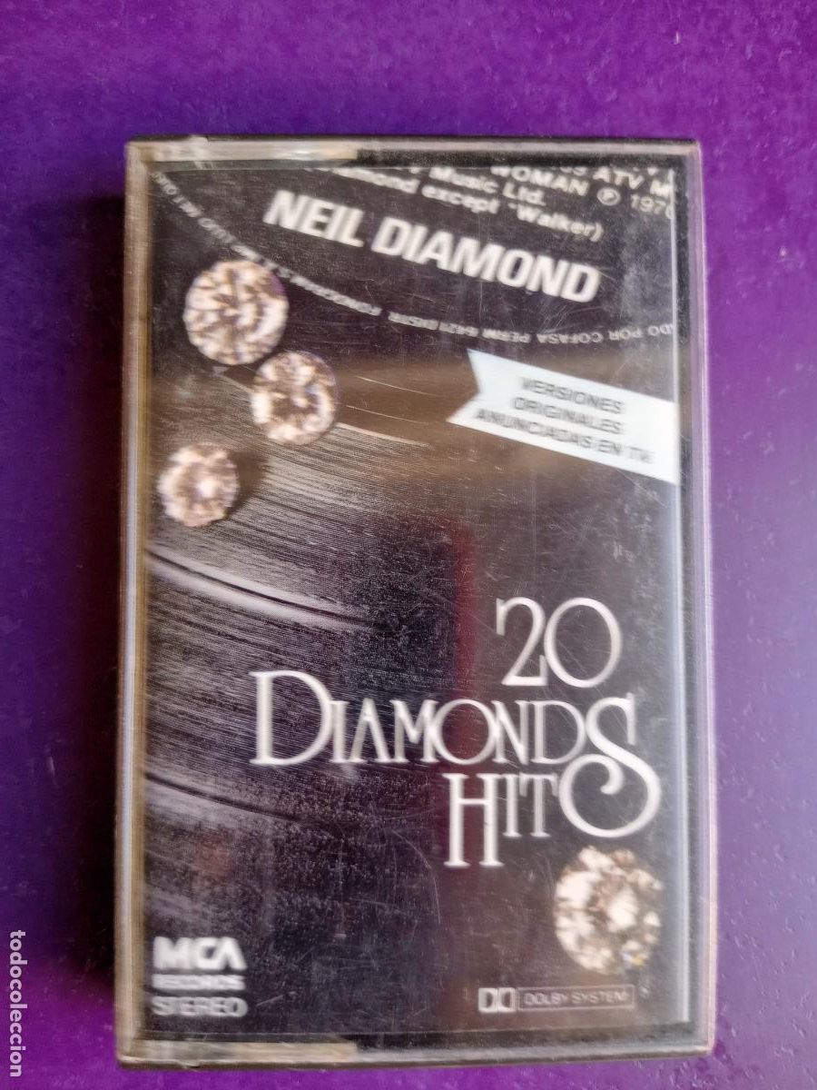 Casetes antiguos: Neil Diamond &lrm;&ndash; 20 DIAMOND HITS - CASETE MCA EDICION DE 1979 - MUY POCO USO - EXITOS