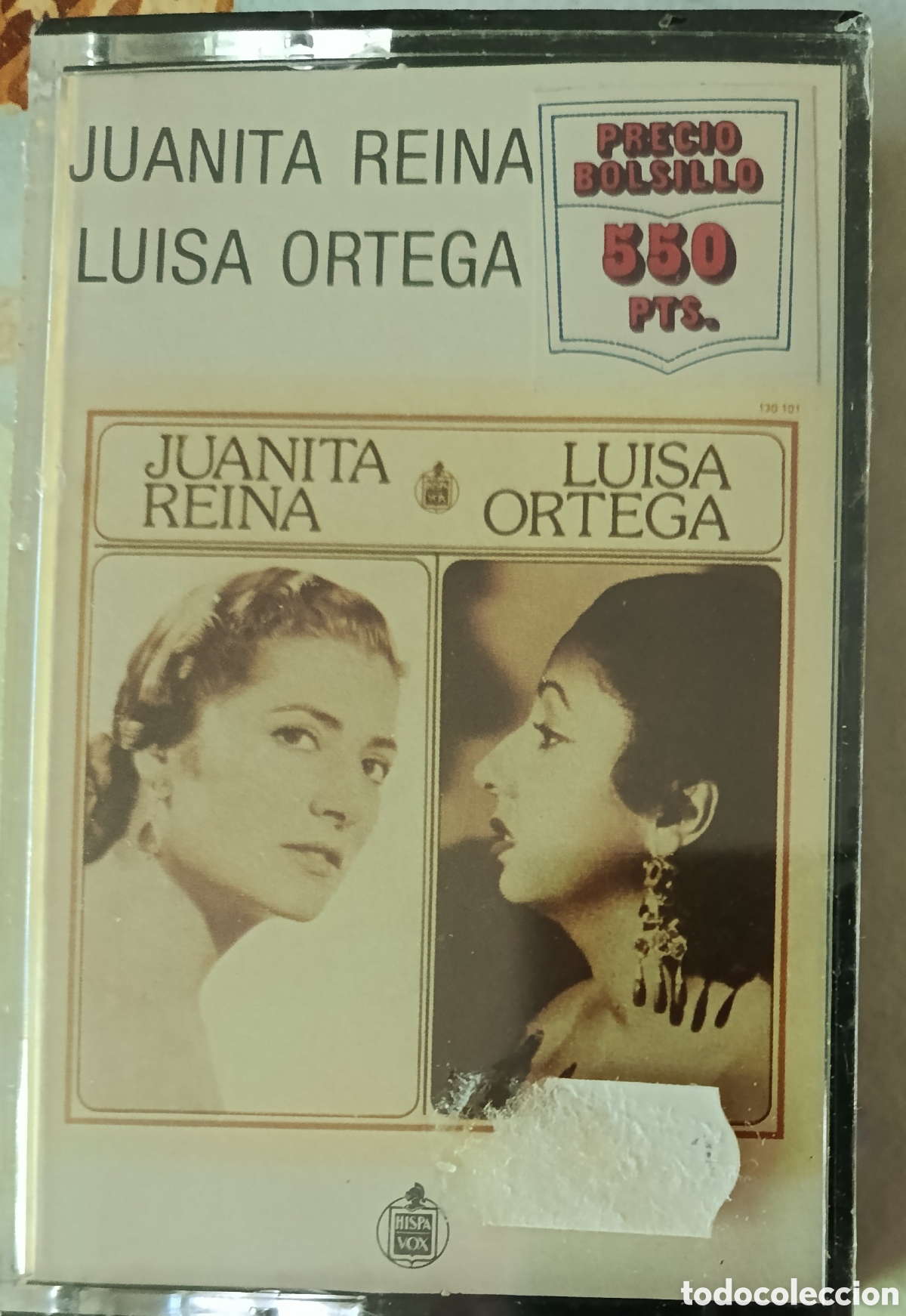 Casetes antiguos: Juanita Reina / Luisa Ortega casette sello Hispavox editado en Espa&ntilde;a.