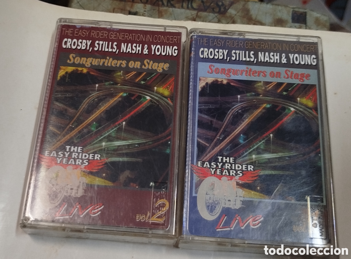 Casetes antiguos: Crosby, stills, nash and young - songwriters on stage - doble casete