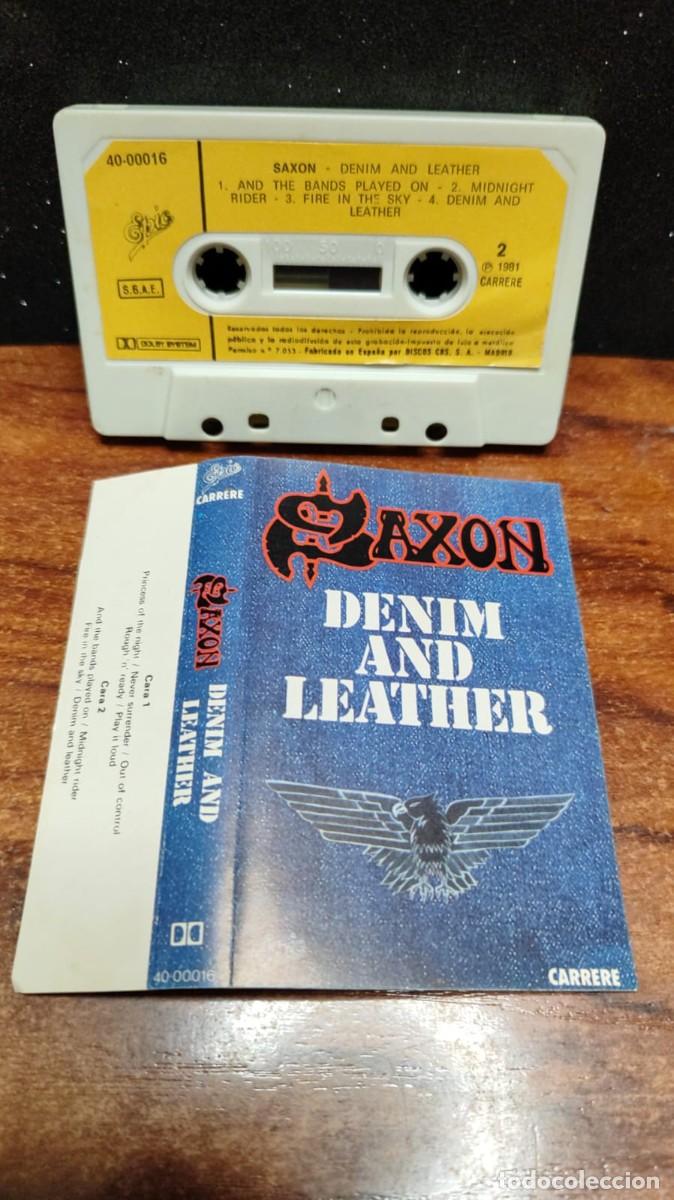 Casetes antiguos: Saxon - Denim And Leather - Casete