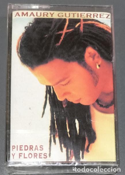 Casetes antiguos: Amaury Guti&eacute;rrez - Piedras Y Flores - Cassette, Universal 2001. Nuevo, precintado.