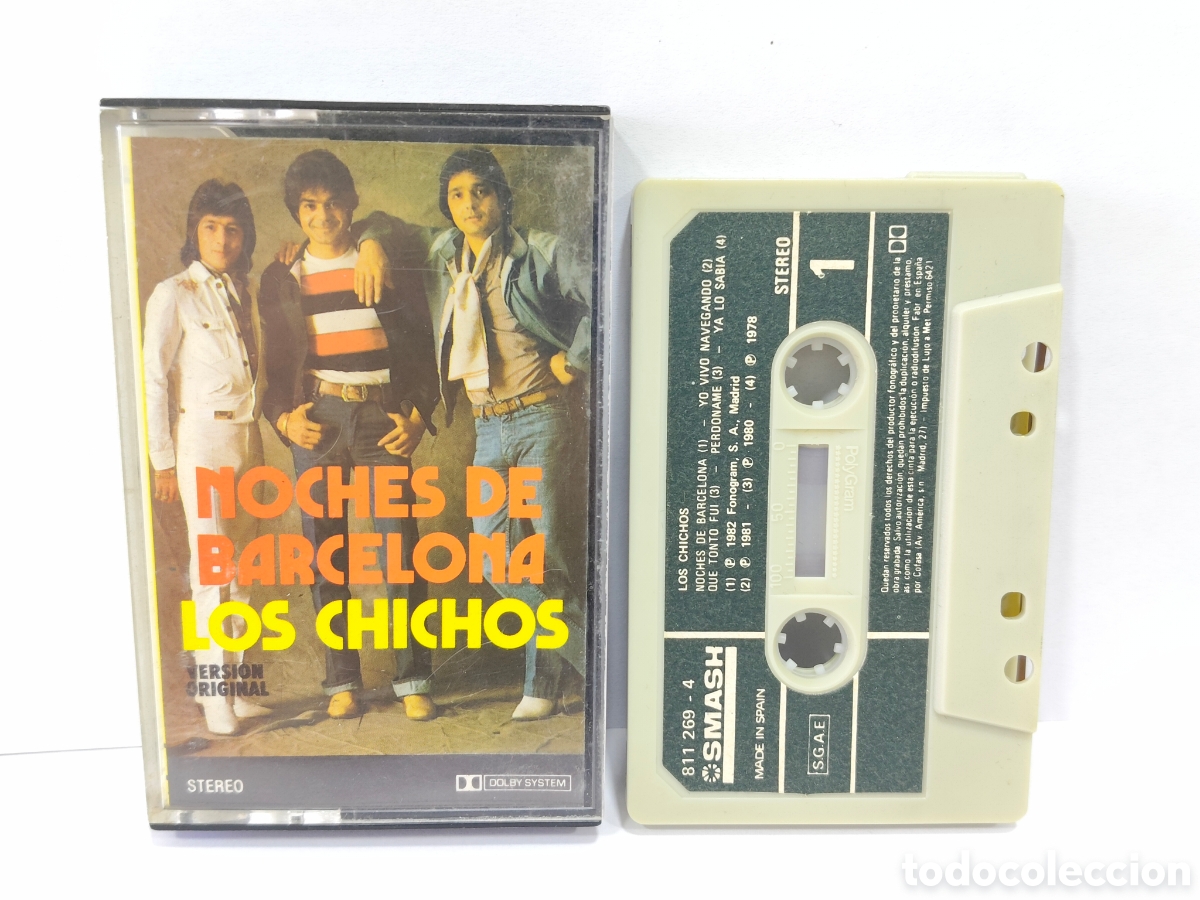 Casetes antiguos: TODO UN CLASICO CINTA CASSETTE DE LOS CHICHOS NOCHES DE BARCELONA A&Ntilde;O 1982