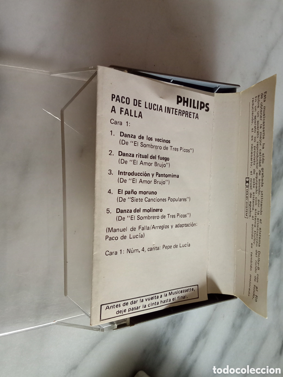 Casetes antiguos: Cassette Paco de Lucia interpreta a Manuel de Falla - Foto 2