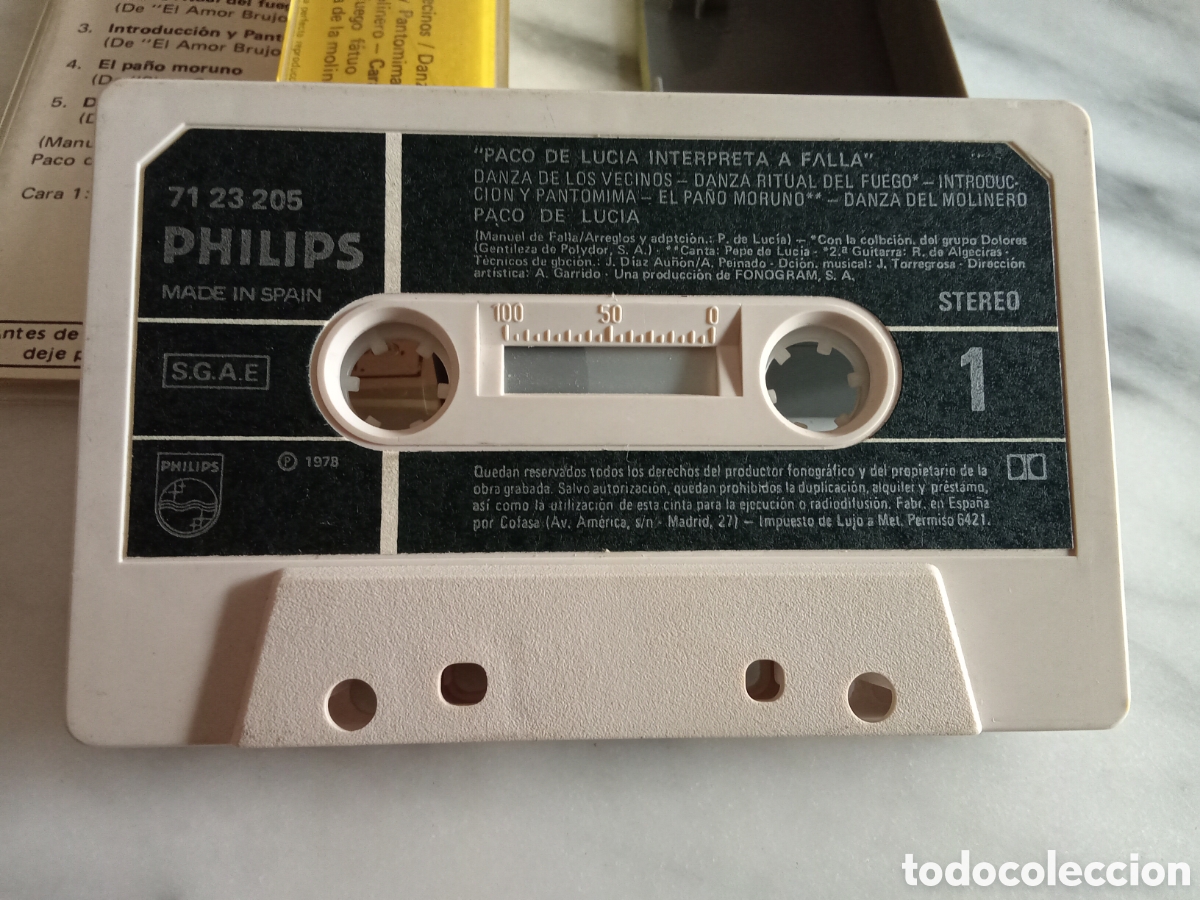 Casetes antiguos: Cassette Paco de Lucia interpreta a Manuel de Falla - Foto 3