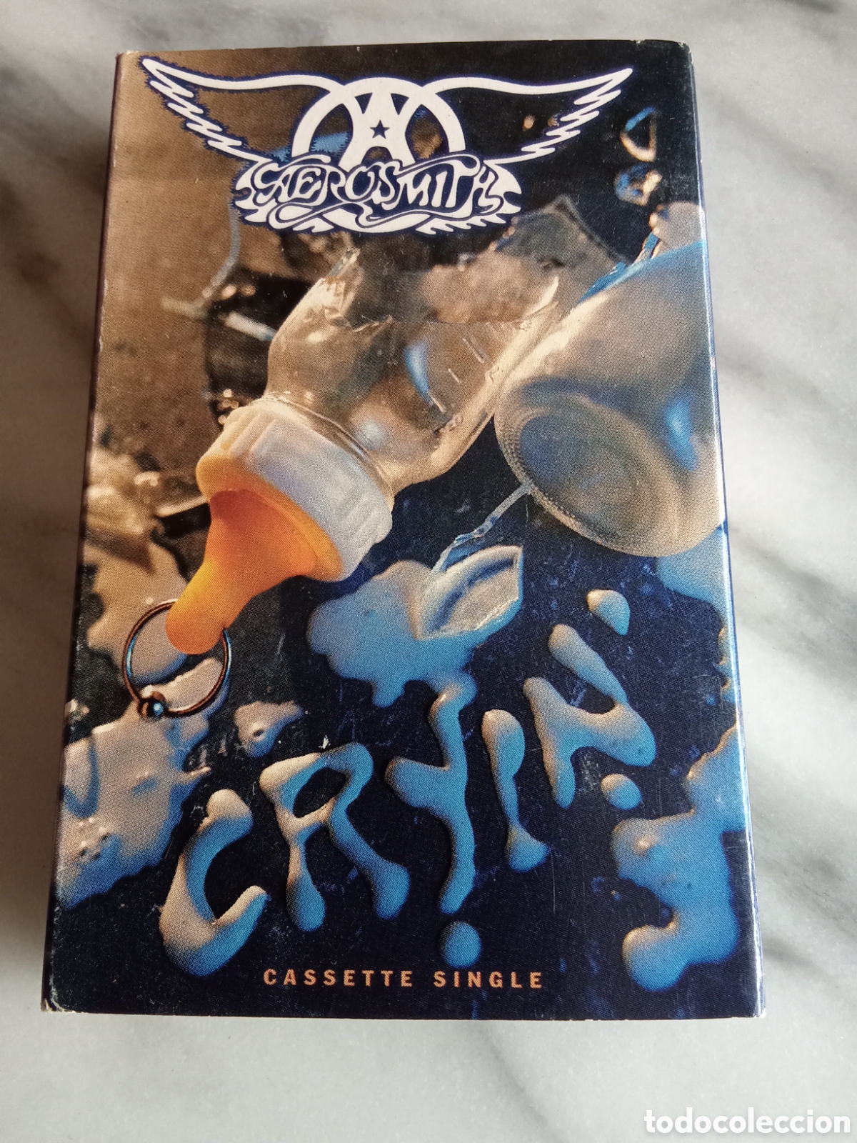 Casetes antiguos: Cassette Single 2 Tracks Aerosmith Cryin' - Edici&oacute;n USA