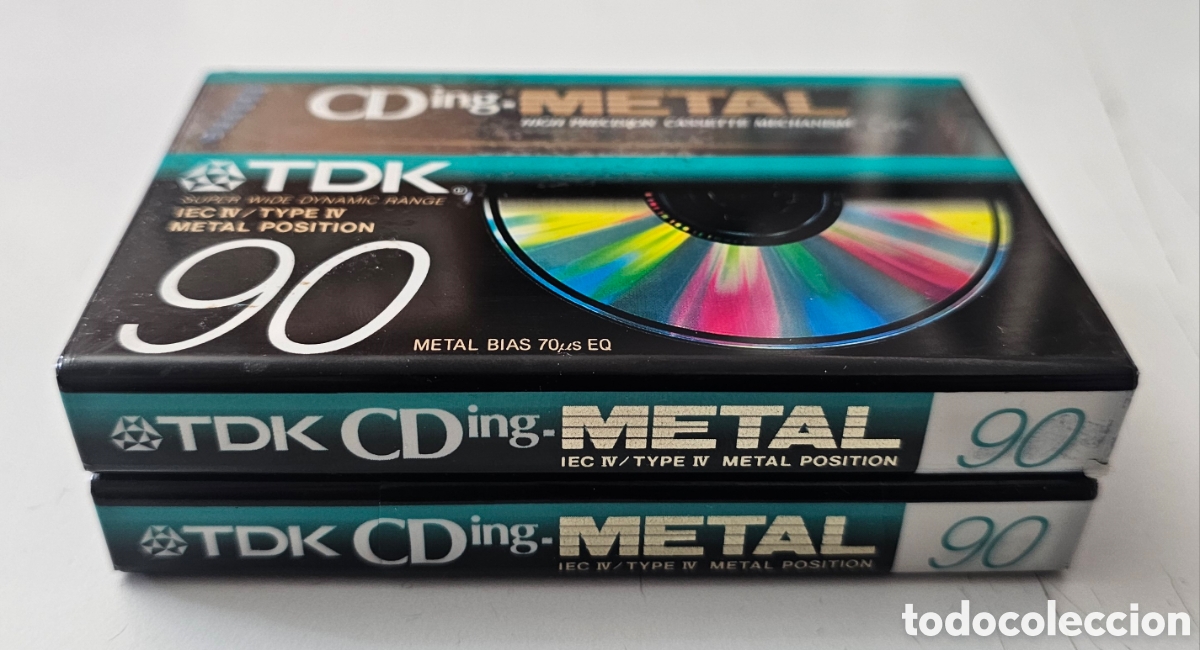 Casetes antiguos: LOTE 2 CASSETTE TDK CDing METAL 90 A&Ntilde;O 1993 PRECINTADOS NUEVOS