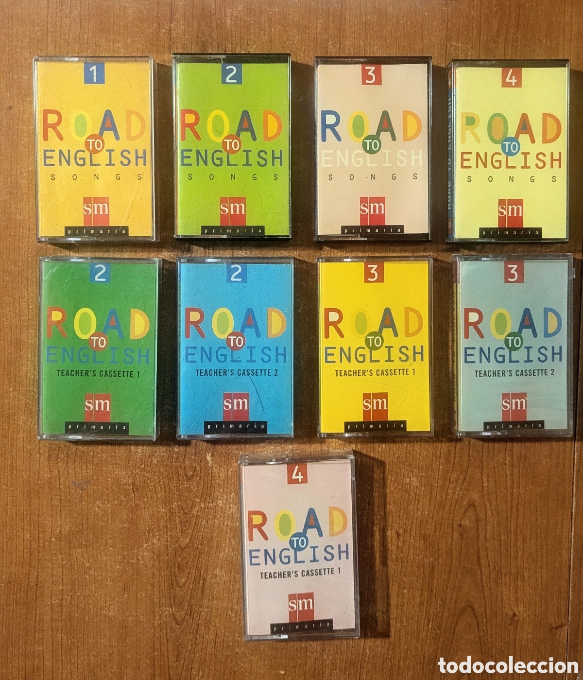 Casetes antiguos: Pack 9 Casetes Road to English Songs and Teacher's Cassettes 1, 2, 3 y 4 Ediciones SM Primaria caset