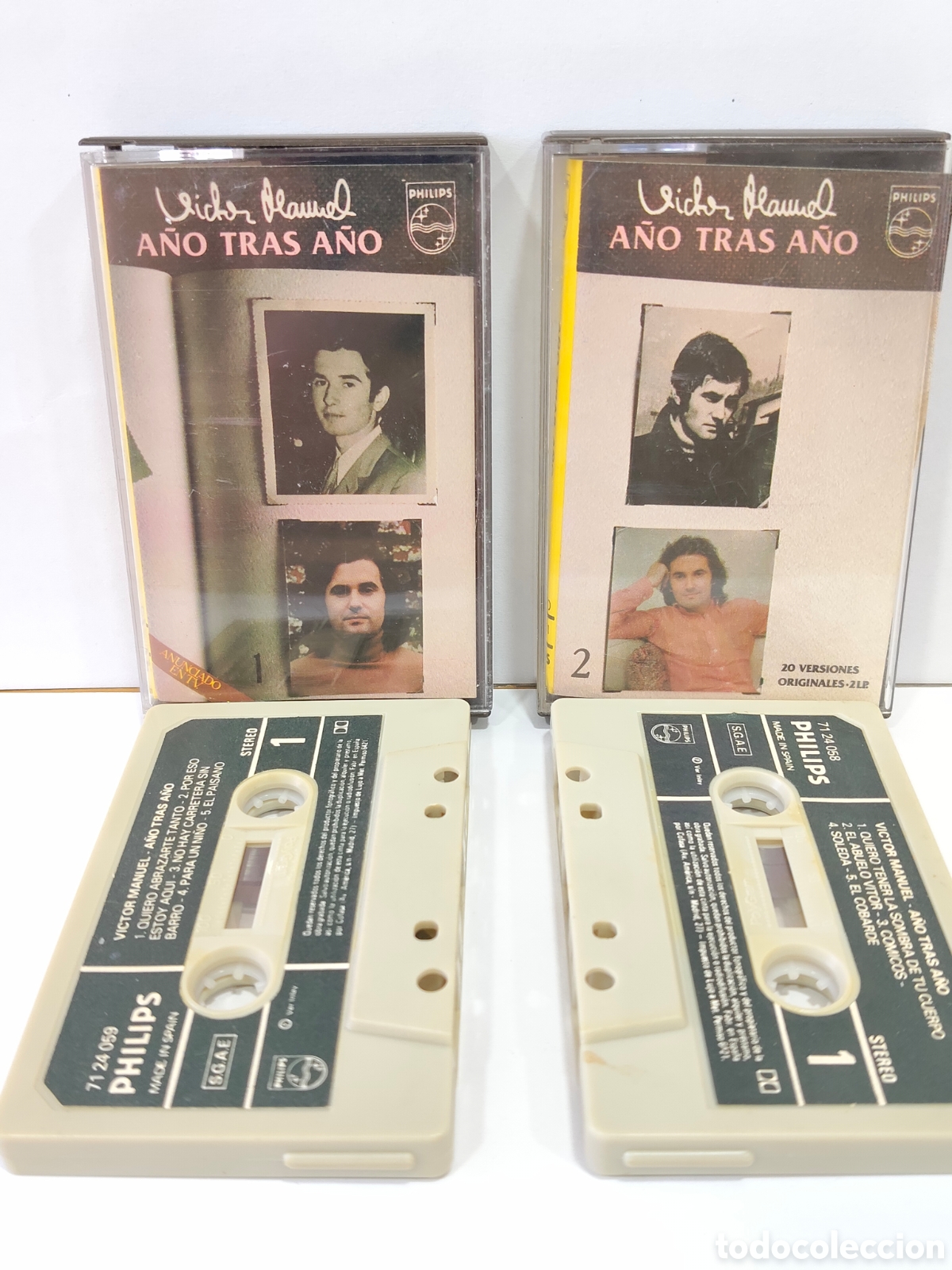 Casetes antiguos: CINTA CASSETTE DOBLE VICTOR MANUEL A&Ntilde;O TRAS A&Ntilde;O 20 VERSIONES ORIGINALES PHILIPS 1979