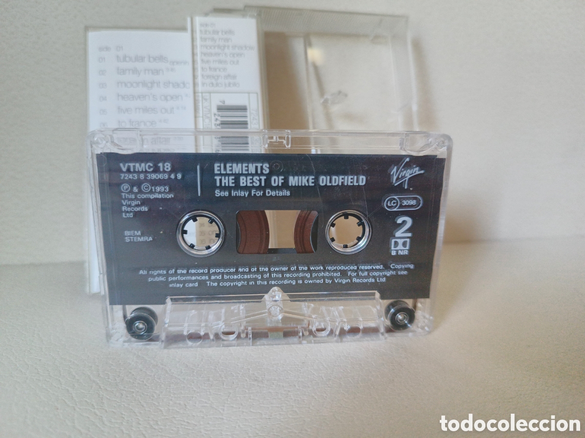 Casetes antiguos: Mike Olfield Cassette Elements. Edici&oacute;n UK Virgin. - Foto 5