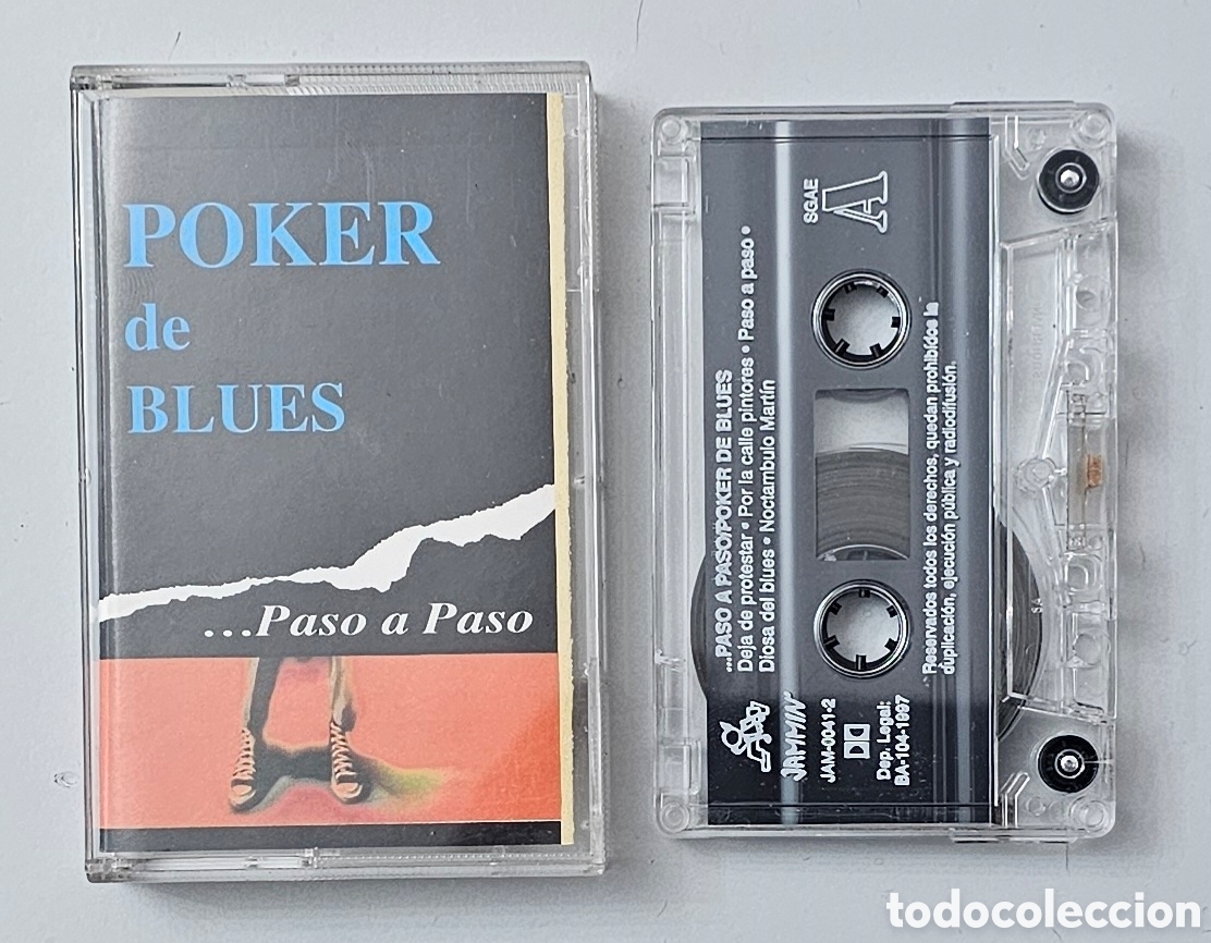 Casetes antiguos: CASSETTE POKER DE BLUES - Paso a paso (Espa&ntilde;a - Jammin' - 1997) R&R BLUES SOUL SUPER DIFICIL RAREZA