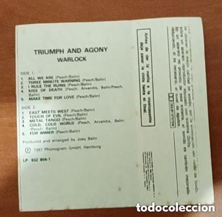 Casetes antiguos: CARATULA CASETE - WARLOCK AND AGONY - Foto 2